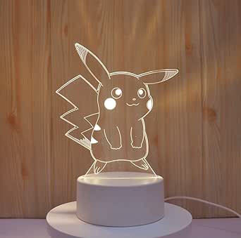 Lampada lamp 3D LED Pikachu Pokemon remote controller 12 colors