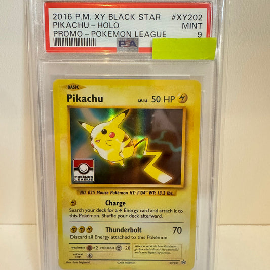 PIKACHU HOLO PROMO XY BLACK STAR POKEMON LEAGUE PSA 9